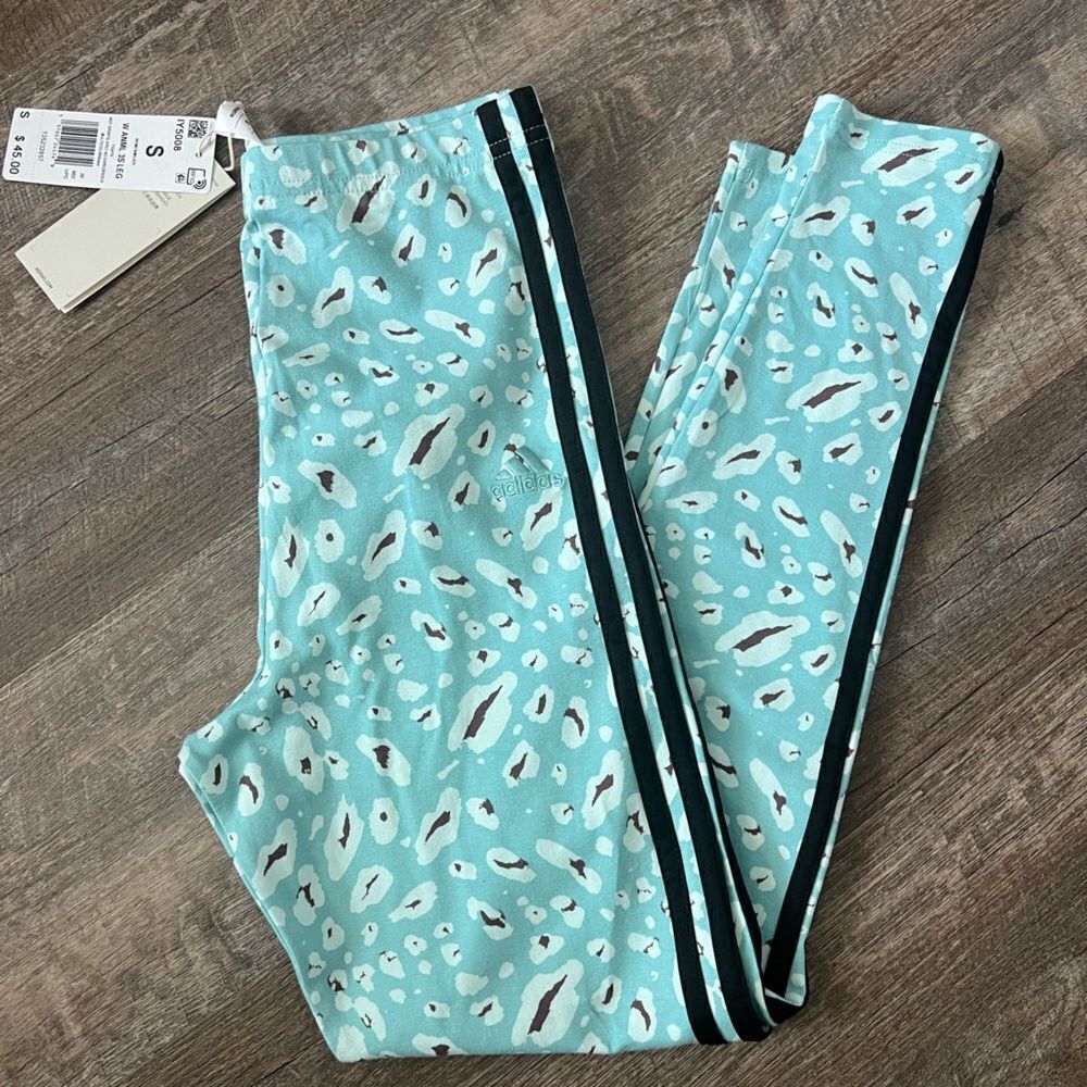 Adidas 3- Stripe Animal Print Leggings- Size Small